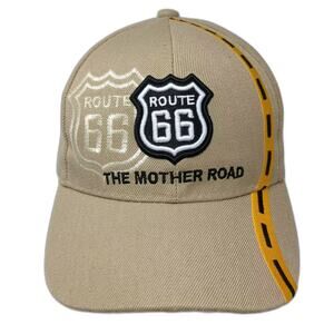 Joycap Route 66 The Mother Road Baseball Cap Beige Black OS Hat Adjustable